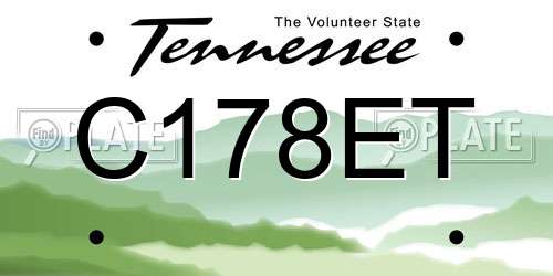 C178ET Tennessee License Plate