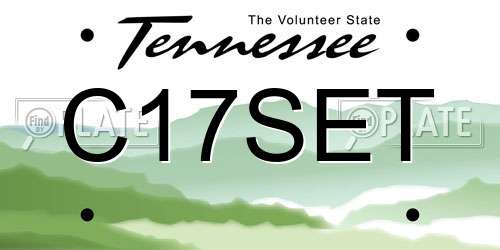 C17SET Tennessee License Plate
