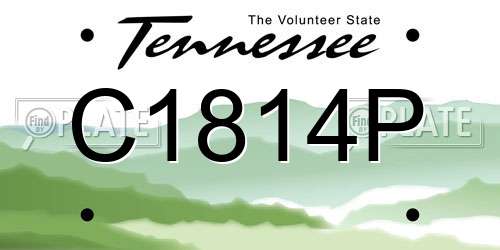 C1814P Tennessee License Plate