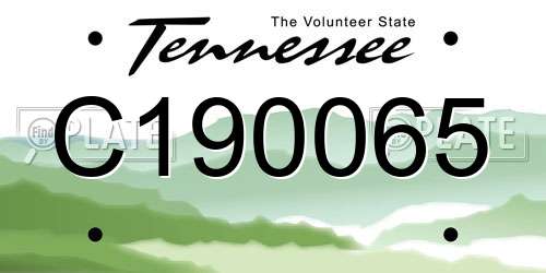 C190065 Tennessee License Plate