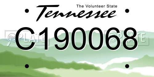 C190068 Tennessee License Plate