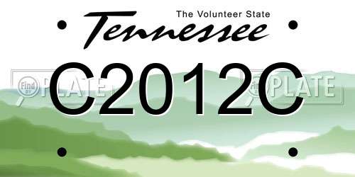 C2012C Tennessee License Plate