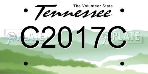 C2017C Tennessee License Plate