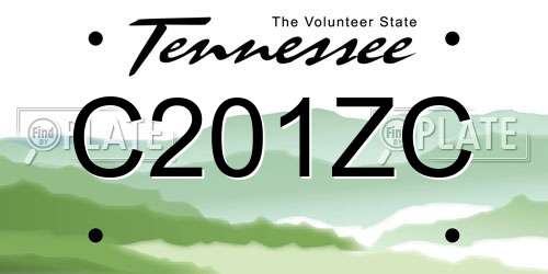 C201ZC Tennessee License Plate