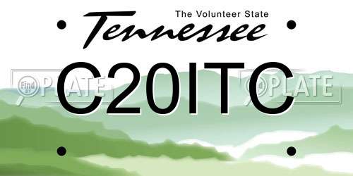 C20ITC Tennessee License Plate