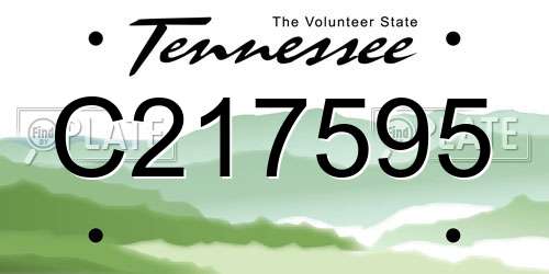 C217595 Tennessee License Plate