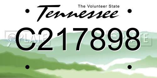 C217898 Tennessee License Plate