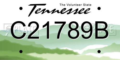 C21789B Tennessee License Plate