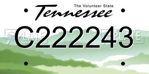 C222243 Tennessee License Plate