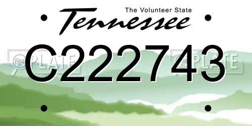 C222743 Tennessee License Plate