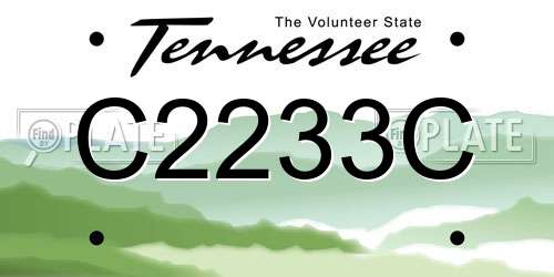 C2233C Tennessee License Plate