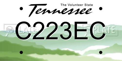 C223EC Tennessee License Plate