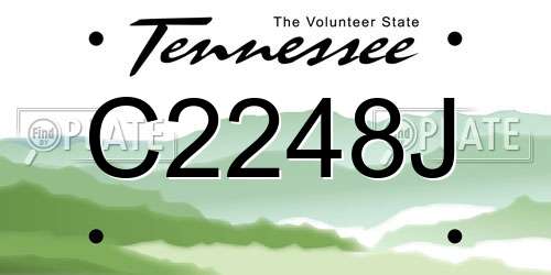 C2248J Tennessee License Plate