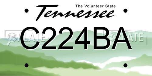 C224BA Tennessee License Plate