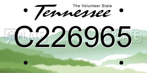 C226965 Tennessee License Plate