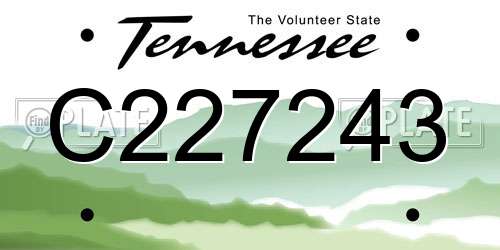 C227243 Tennessee License Plate