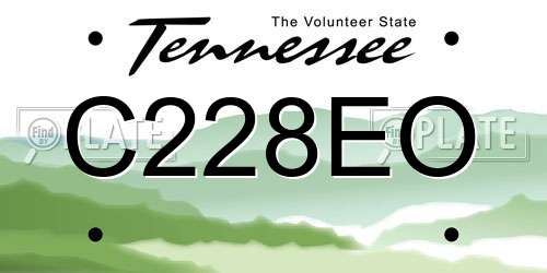 C228EO Tennessee License Plate