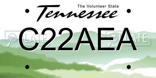 C22AEA Tennessee License Plate