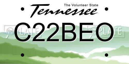 C22BEO Tennessee License Plate
