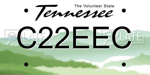C22EEC Tennessee License Plate