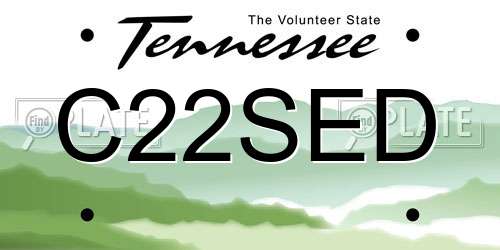 C22SED Tennessee License Plate