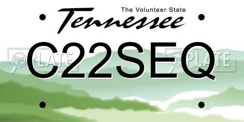 C22SEQ Tennessee License Plate