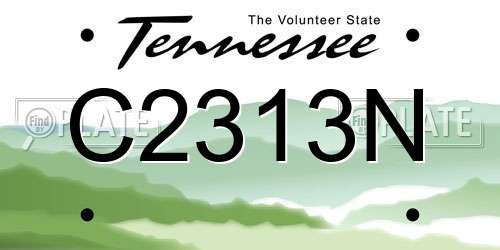 C2313N Tennessee License Plate