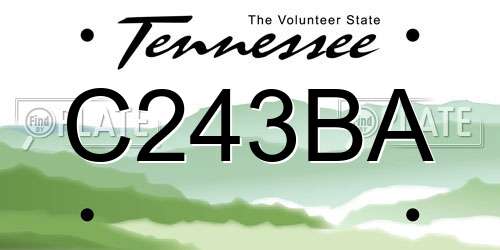 C243BA Tennessee License Plate