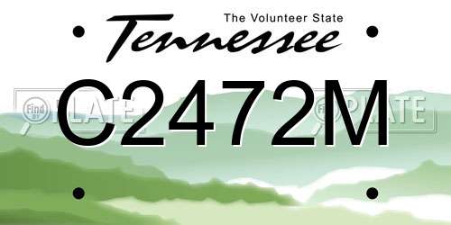 C2472M Tennessee License Plate