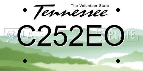 C252EO Tennessee License Plate