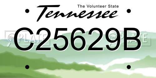 C25629B Tennessee License Plate