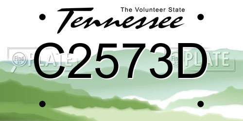 C2573D Tennessee License Plate