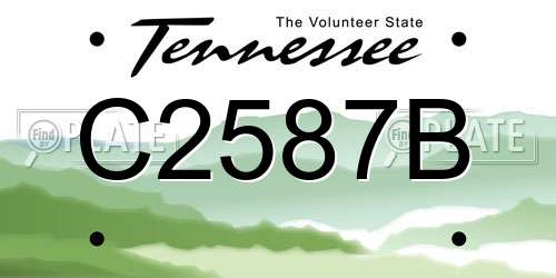 C2587B Tennessee License Plate