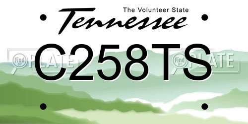 C258TS Tennessee License Plate
