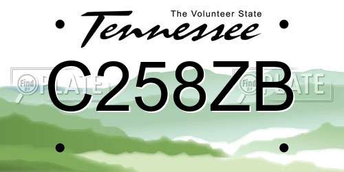 C258ZB Tennessee License Plate