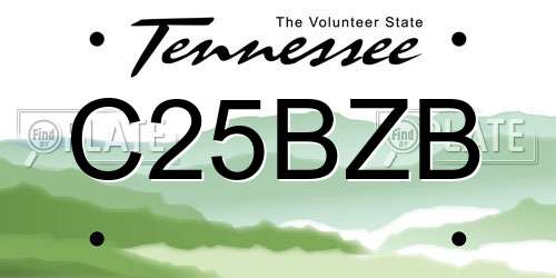 C25BZB Tennessee License Plate