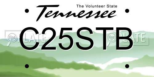 C25STB Tennessee License Plate