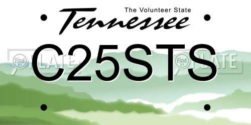 C25STS Tennessee License Plate