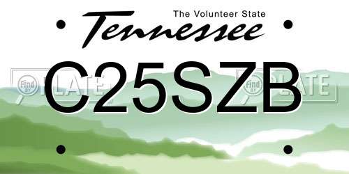 C25SZB Tennessee License Plate