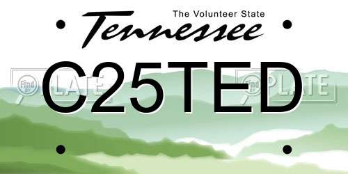 C25TED Tennessee License Plate