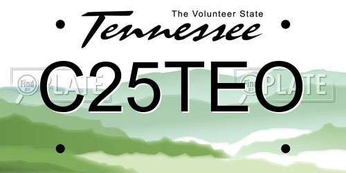 C25TEO Tennessee License Plate