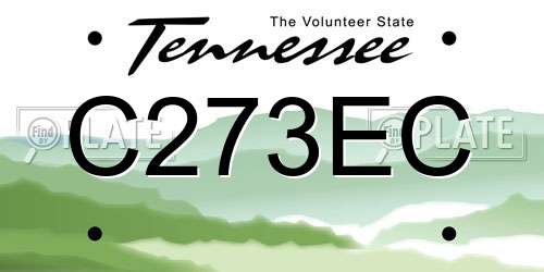 C273EC Tennessee License Plate