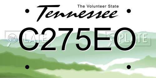 C275EO Tennessee License Plate