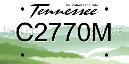 C2770M Tennessee License Plate