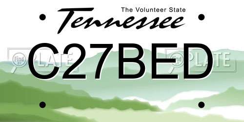 C27BED Tennessee License Plate