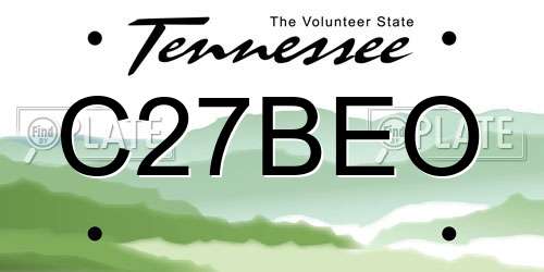 C27BEO Tennessee License Plate