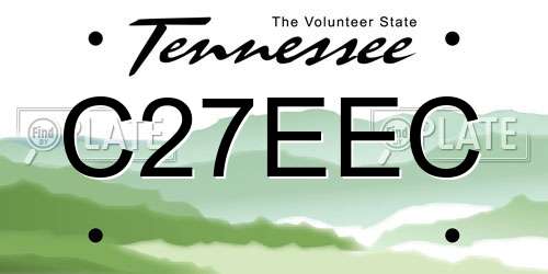 C27EEC Tennessee License Plate
