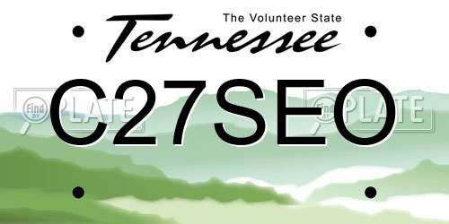 C27SEO Tennessee License Plate