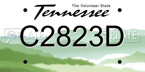 C2823D Tennessee License Plate