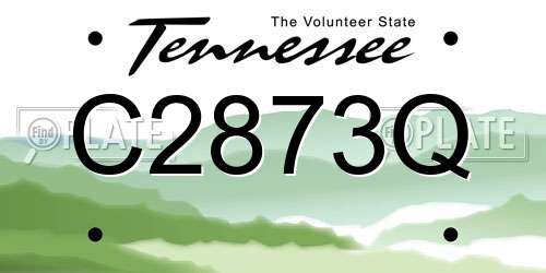 C2873Q Tennessee License Plate
